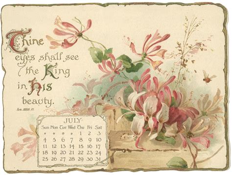 Printable Vintage Calendar